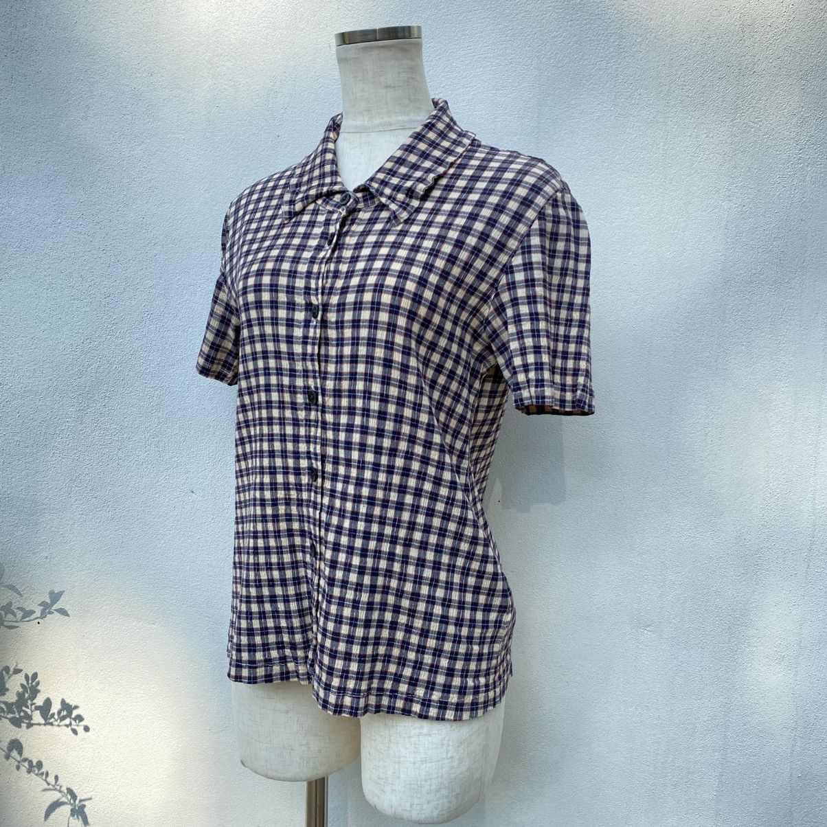 Tsumori Chisato Tsumori Chisato Vintage Plaid Button-Up Pleated Shirt Size M / US 6-8 / IT 42-44 - 15 Thumbnail