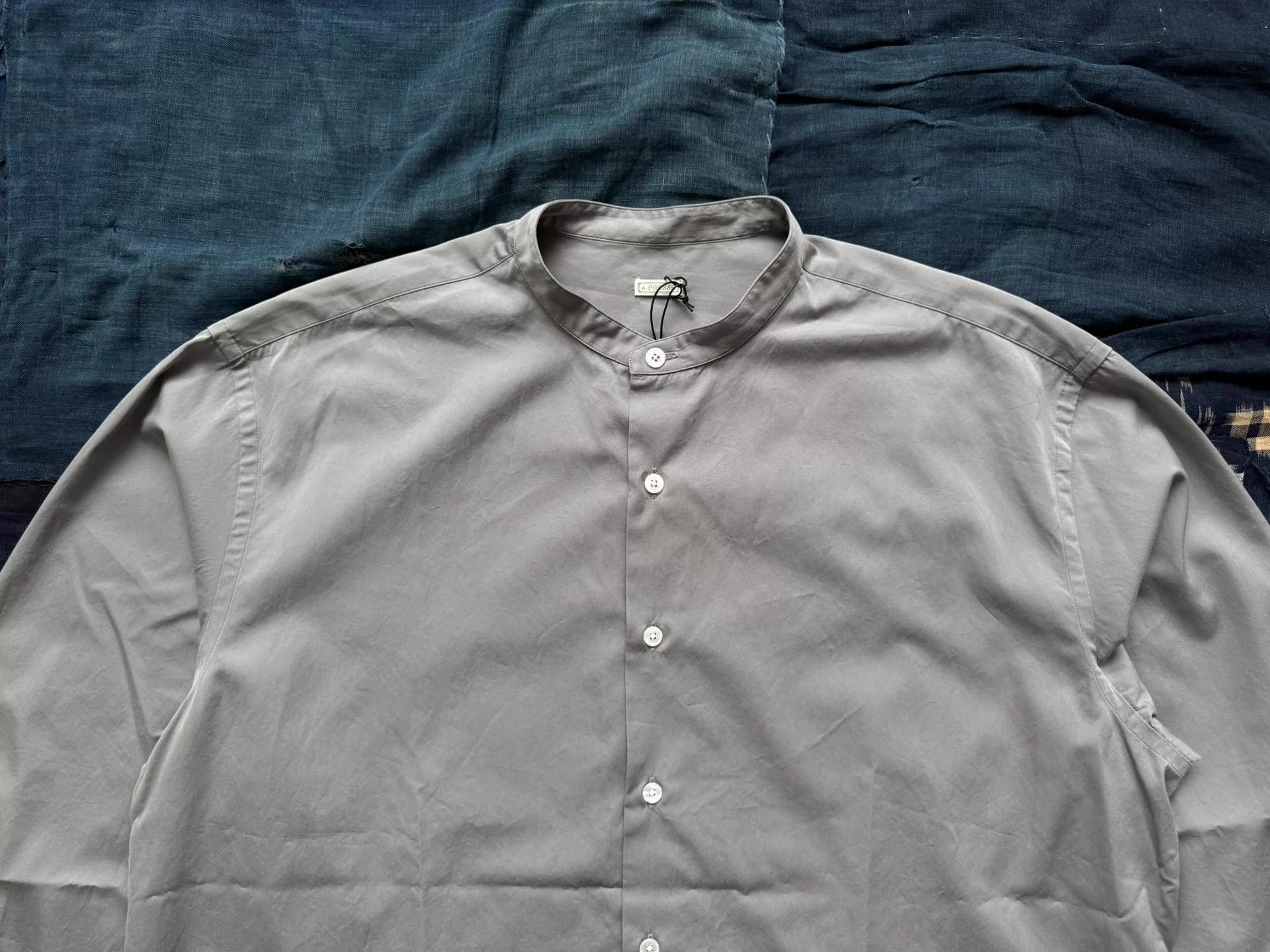 A.PRESSE A.PRESSE 25SS Collarless LS Shirt Gray 2 Size US M / EU 48-50 / 2 - 3 Thumbnail
