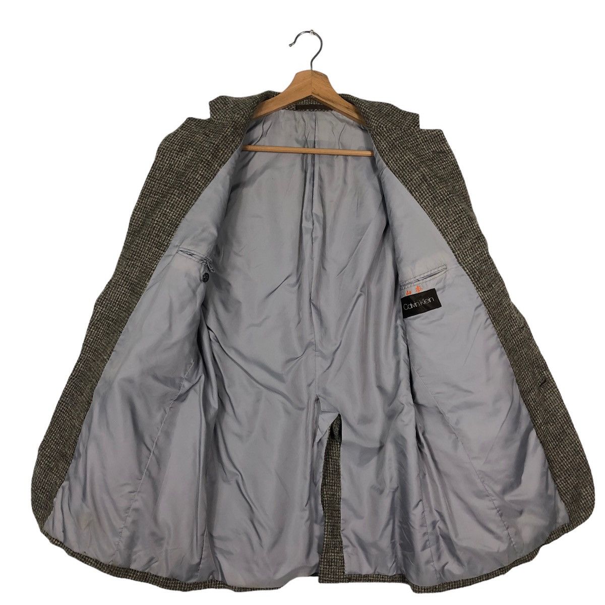 Vintage 🔥90’s Herringbone Wool Jacket Double Breast Calvin Klein Size US M / EU 48-50 / 2 - 10 Thumbnail