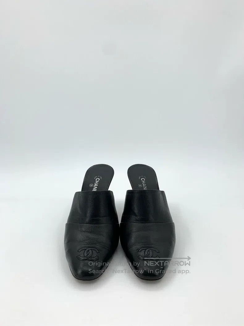 Chanel Chanel Double C black leather half-slip high heels Size US 6 / IT 36 - 3 Thumbnail