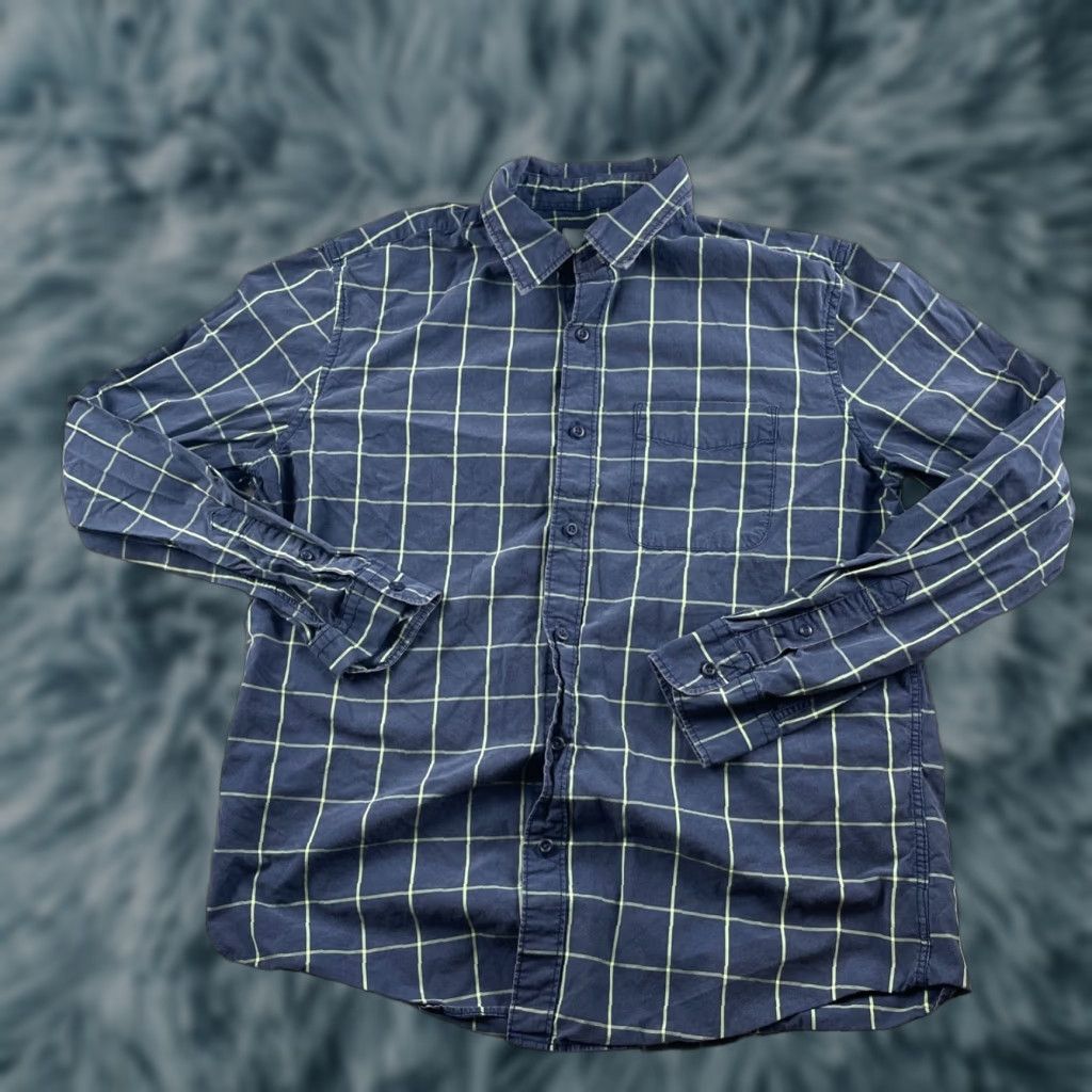 American Eagle Outfitters American Eagle Shirt Adult Large Blue Check Button Up Long Sleeve Mens Size US L / EU 52-54 / 3 - 1 Thumbnail