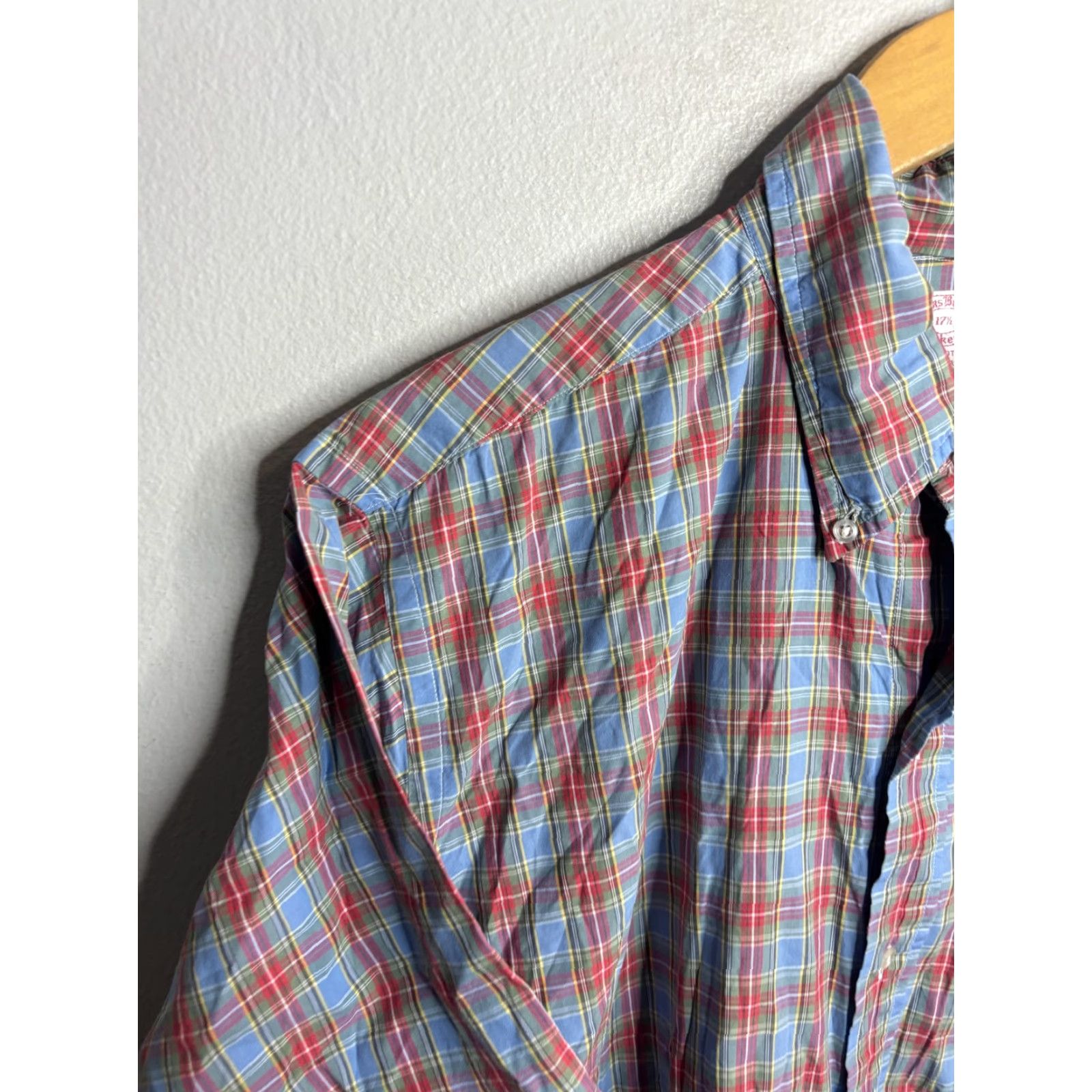 Brooks Brothers Brooks Brothers Shirt Mens XL Blue Red Plaid Button-Down Short Sleeve Madras Size US XL / EU 56 / 4 - 2 Thumbnail