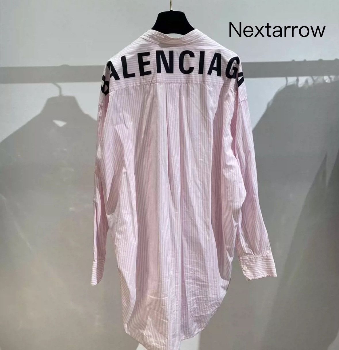 Balenciaga Balenciaga Pink Ribbon Back Letter Shirt Size US M / EU 48-50 / 2 - 2 Thumbnail