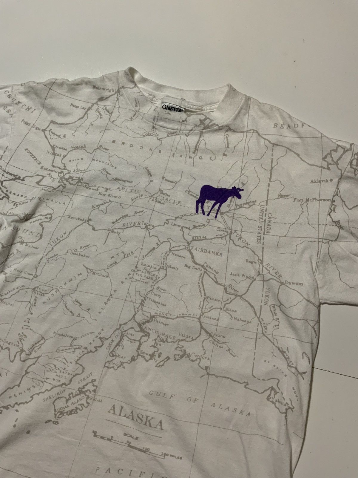 Vintage VTG Northern Exposure Alaska AOP Map Moose CBS TV T-Shirt Size US XL / EU 56 / 4 - 3 Thumbnail