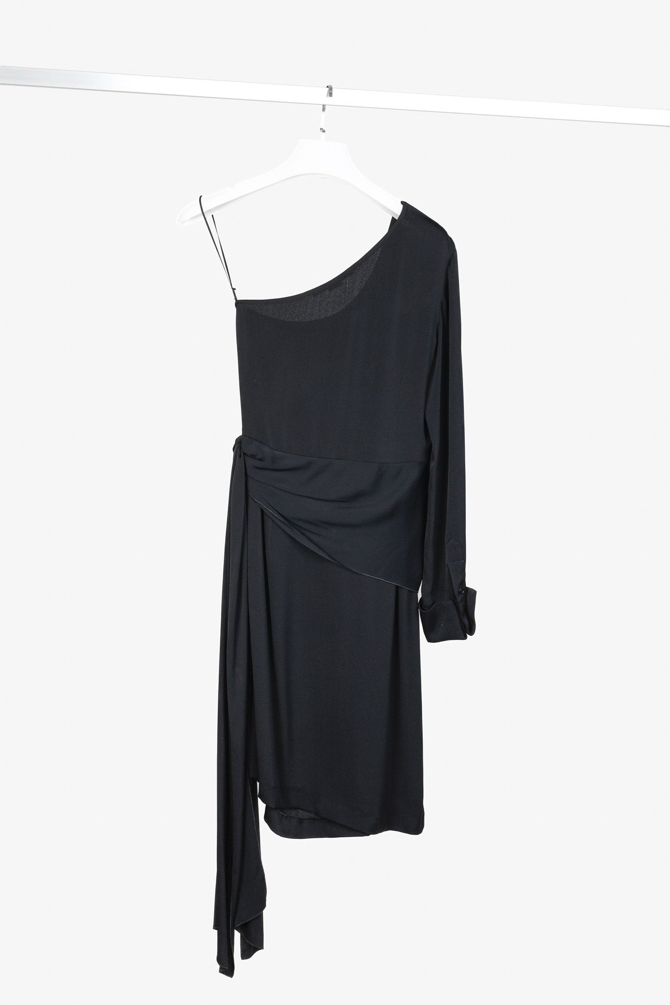 Stella McCartney Stella McCartney Cady One-Shoulder Draped-Peplum Midi Dress Size XS / US 0-2 / IT 36-38 - 2 Thumbnail