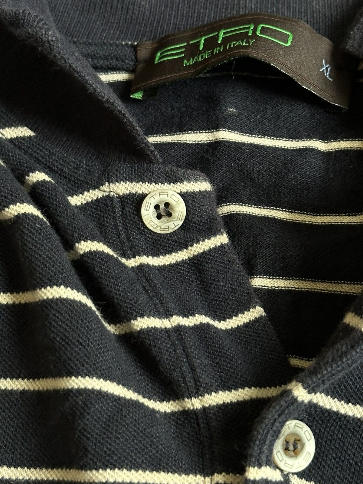 Etro Etro Milano Polo Shirt Size XL Blue Striped Made In Italy Size US XL / EU 56 / 4 - 9 Thumbnail