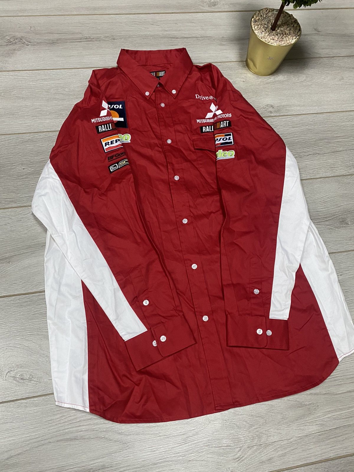 Vintage Repsol Gas Mitsubishi vintage racing shirt buttons Size US XXL / EU 58 / 5 - 7 Thumbnail