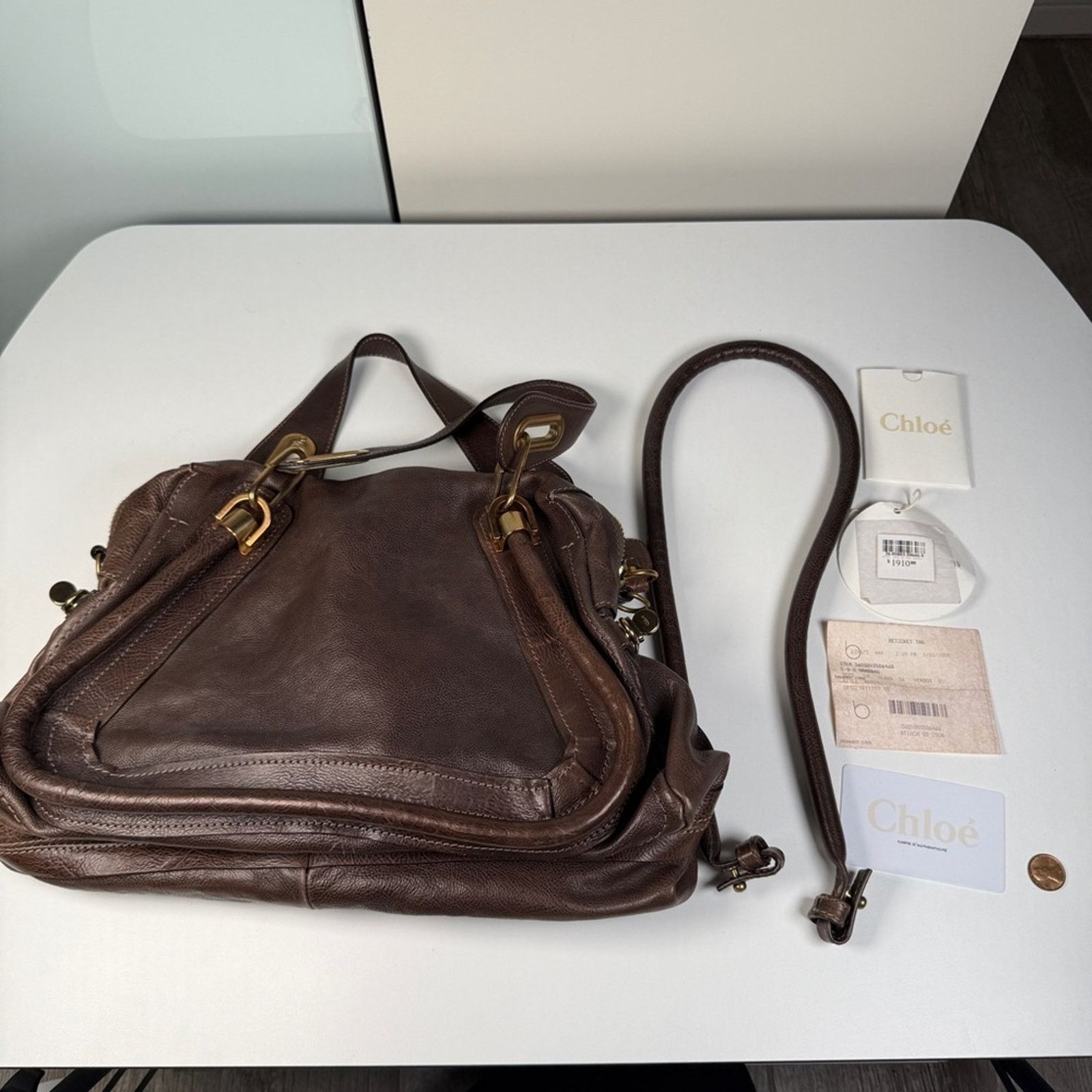 Chloe Chloé Paraty Brown Leather Tote Size ONE SIZE - 15 Thumbnail