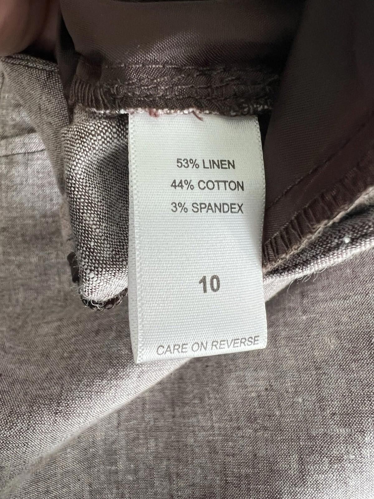 Designer New York & Co The 7th Ave Linen Blend Straight Leg Sz 10 Size 32" / US 10 / IT 46 - 8 Thumbnail