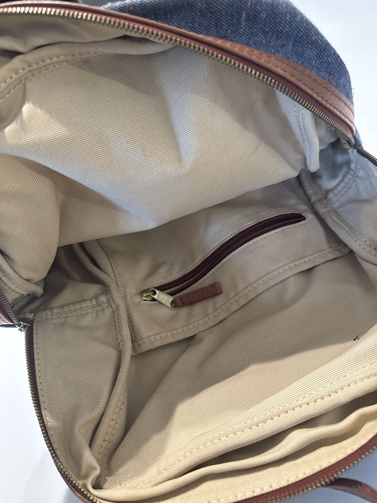 Other Res Ipsa denim backpack with leather leather trim Size ONE SIZE - 5 Thumbnail