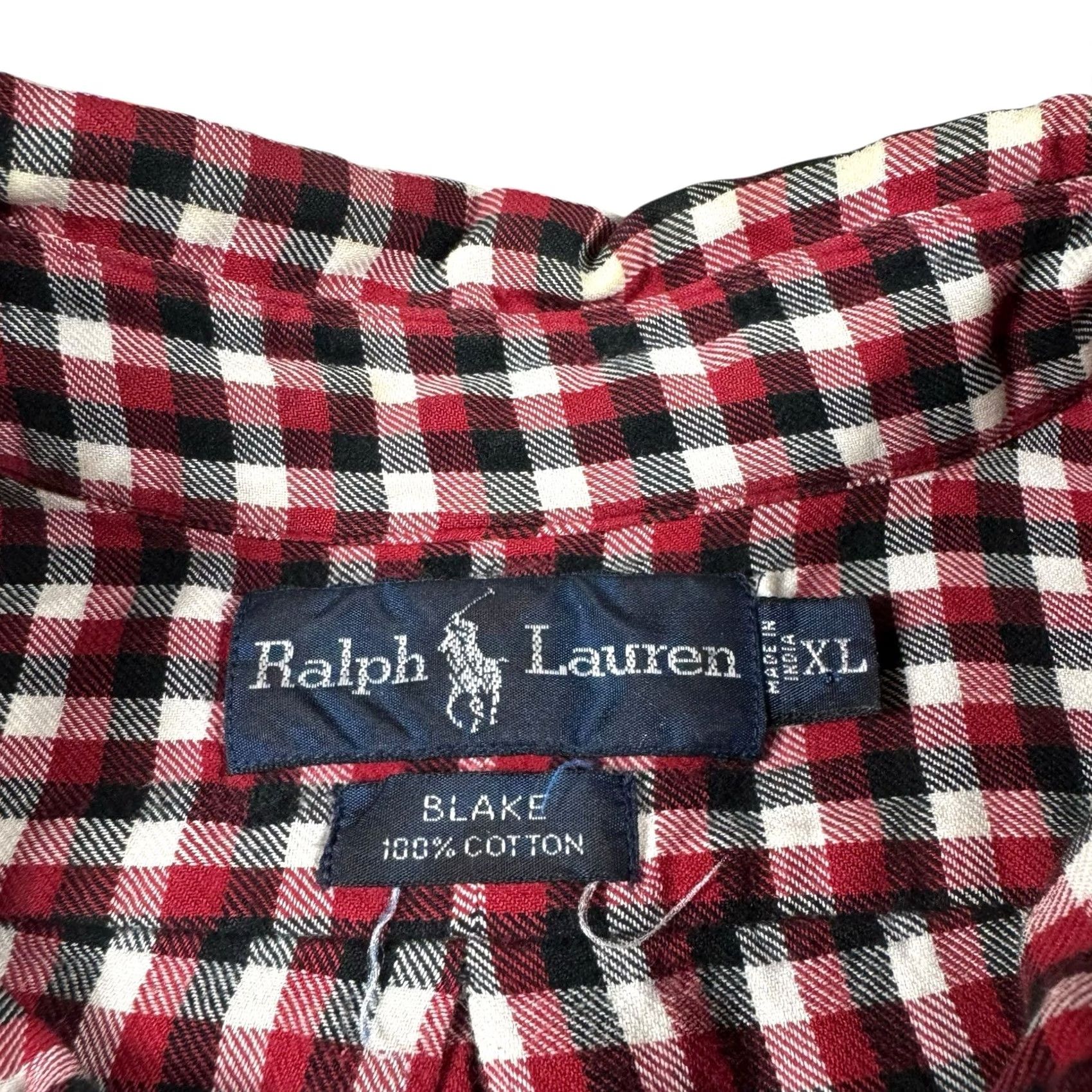 Ralph Lauren VINTAGE Ralph Lauren Blake Shirt Men’s XL Plaid 100% Cotton Button-Up Long Sleeve Red Size US XL / EU 56 / 4 - 5 Thumbnail