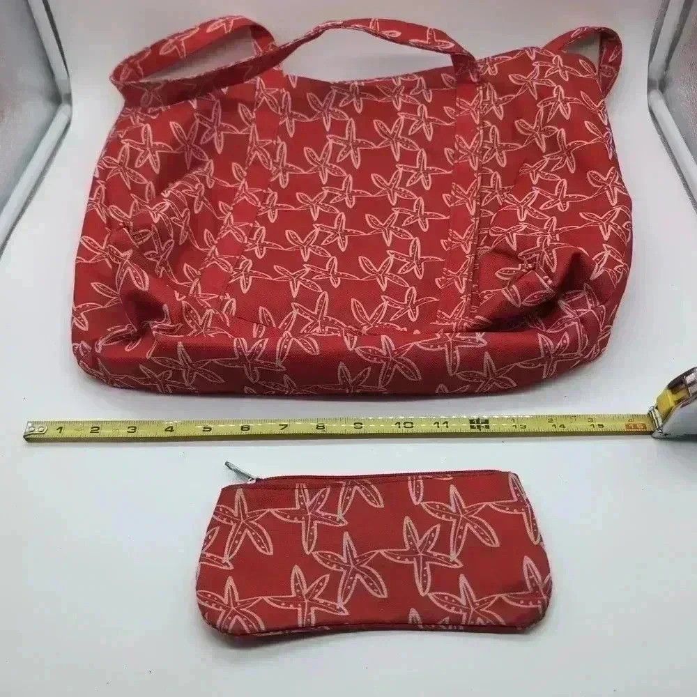 Vintage Starfish summer tote bag with sunglasses bag set red and wh Size ONE SIZE - 3 Thumbnail