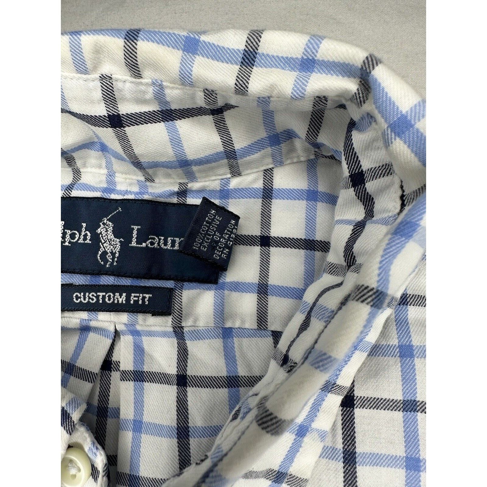 Ralph Lauren Ralph Lauren Custom Fit Button Medium Shirt White Blue/Pony Size US M / EU 48-50 / 2 - 6 Thumbnail
