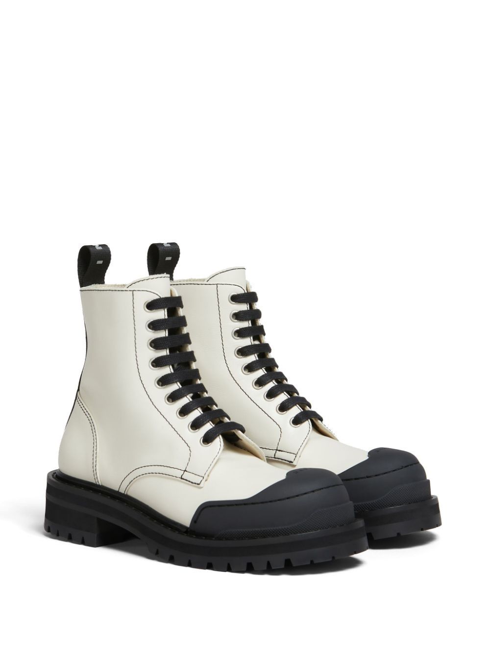 Marni o1f1d3z1025 Lace-Up Ankle Boots in White/Black Size US 8 / IT 38 - 2 Thumbnail