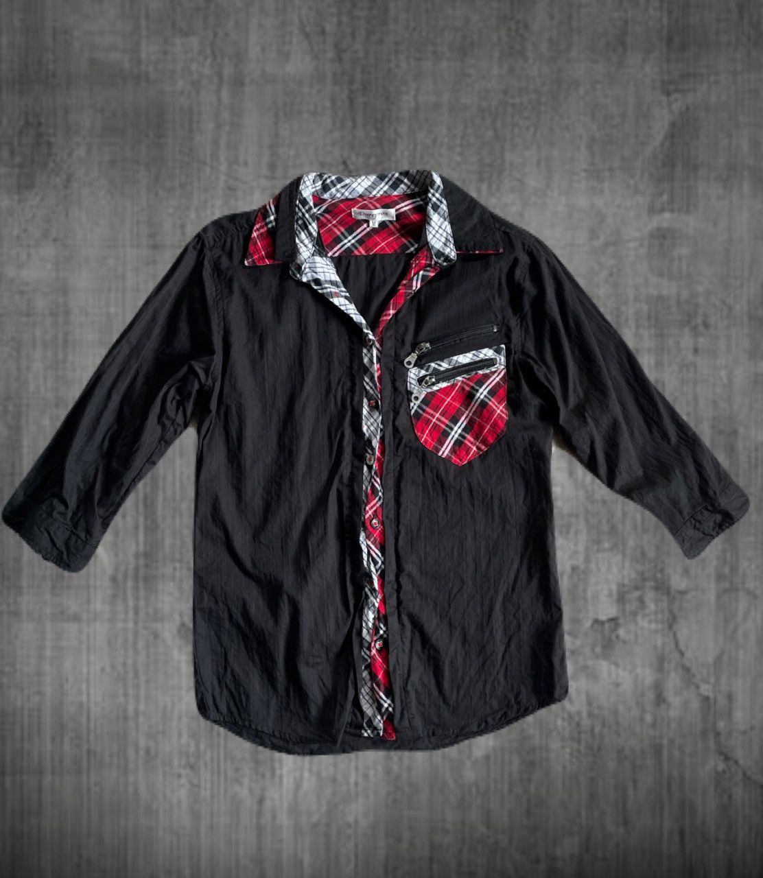 If Six Was Nine 2000s Japanese archive Vkei Layered Zip 3/4 Sleeve Shirts Size US S / EU 44-46 / 1 - 1 Thumbnail
