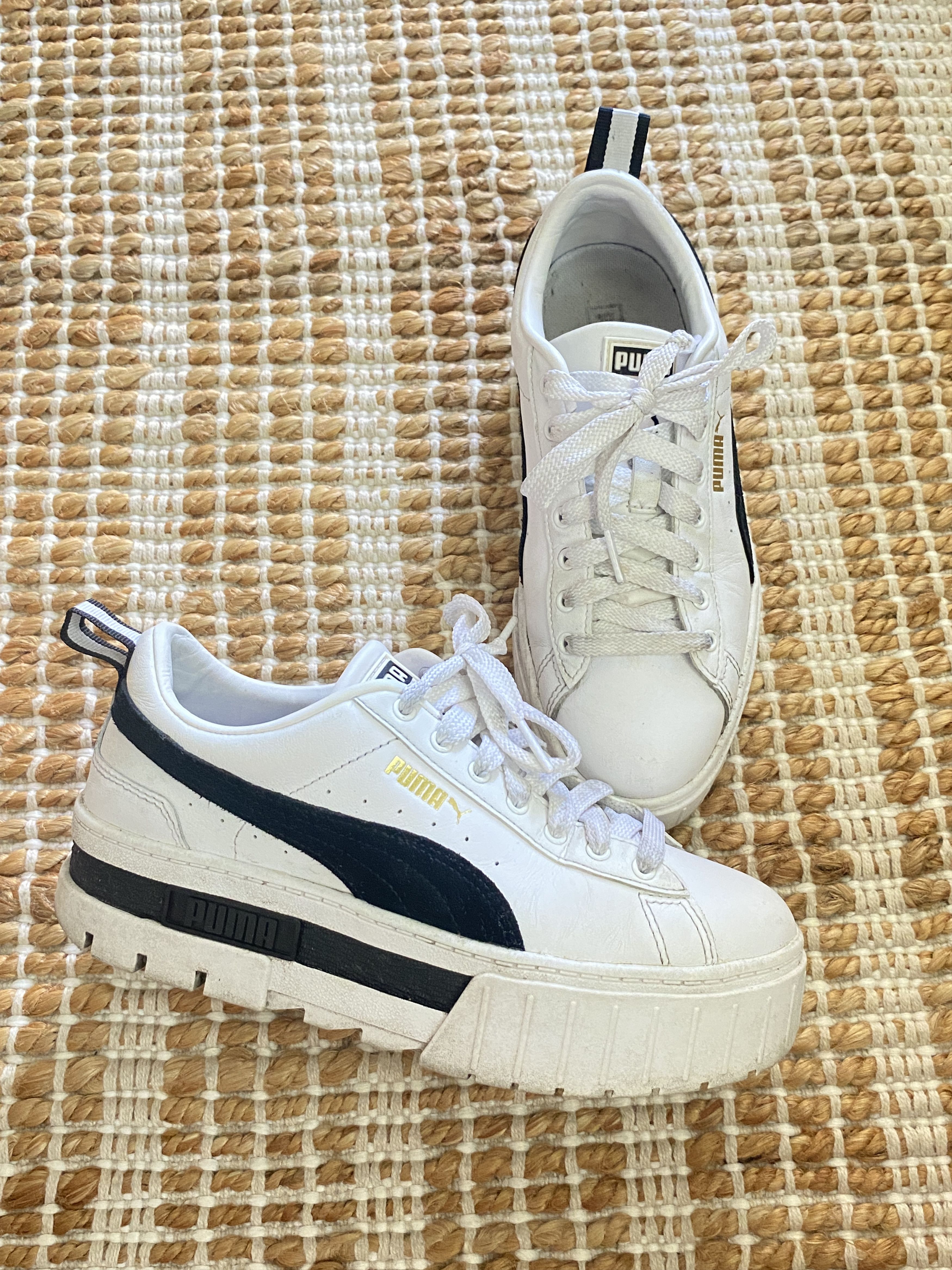 Puma Mayze Women’s Sneakers – White & Black – Size US 6.5