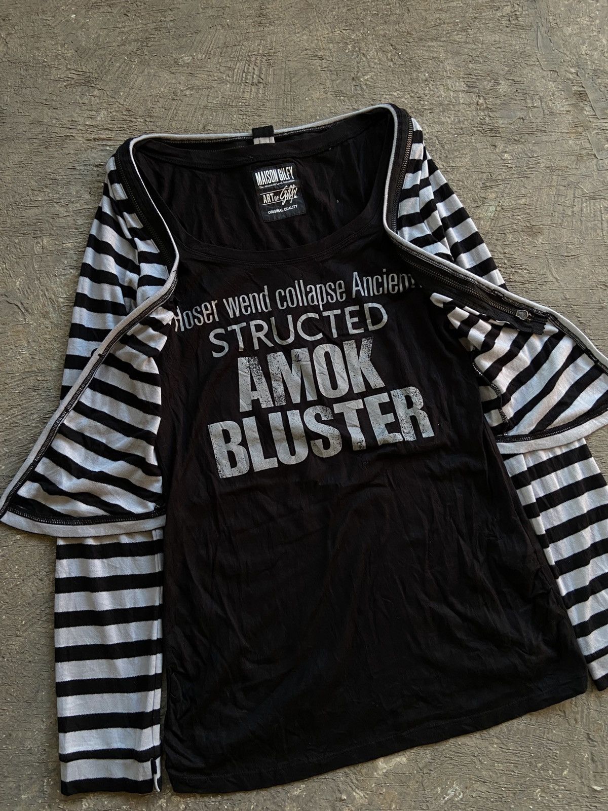 If Six Was Nine 2000s Maison Gilfy - Vkei Style Poem Layered Long Slevee Tee Size M / US 6-8 / IT 42-44 - 2 Thumbnail