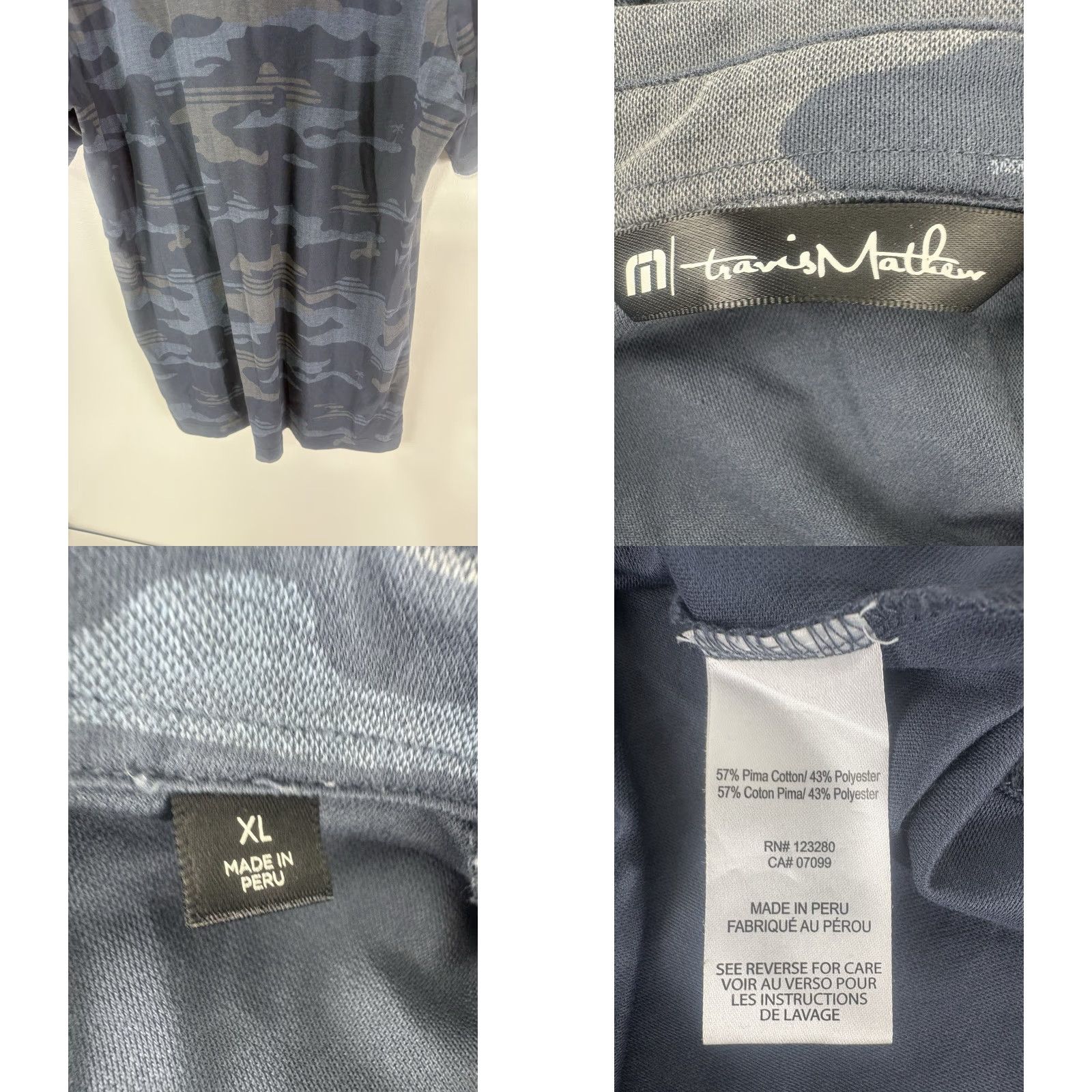 TravisMathew Travis Mathew’s Blue/Multi Pima Cotton 1/4 Button Polo Men’s Size XL Size US XL / EU 56 / 4 - 8 Thumbnail