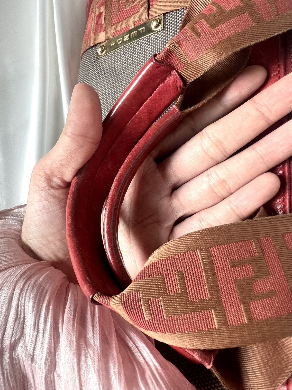 Fendi Fendi Zucca Canvas Tote – Red Trim Edition Size ONE SIZE - 15 Thumbnail