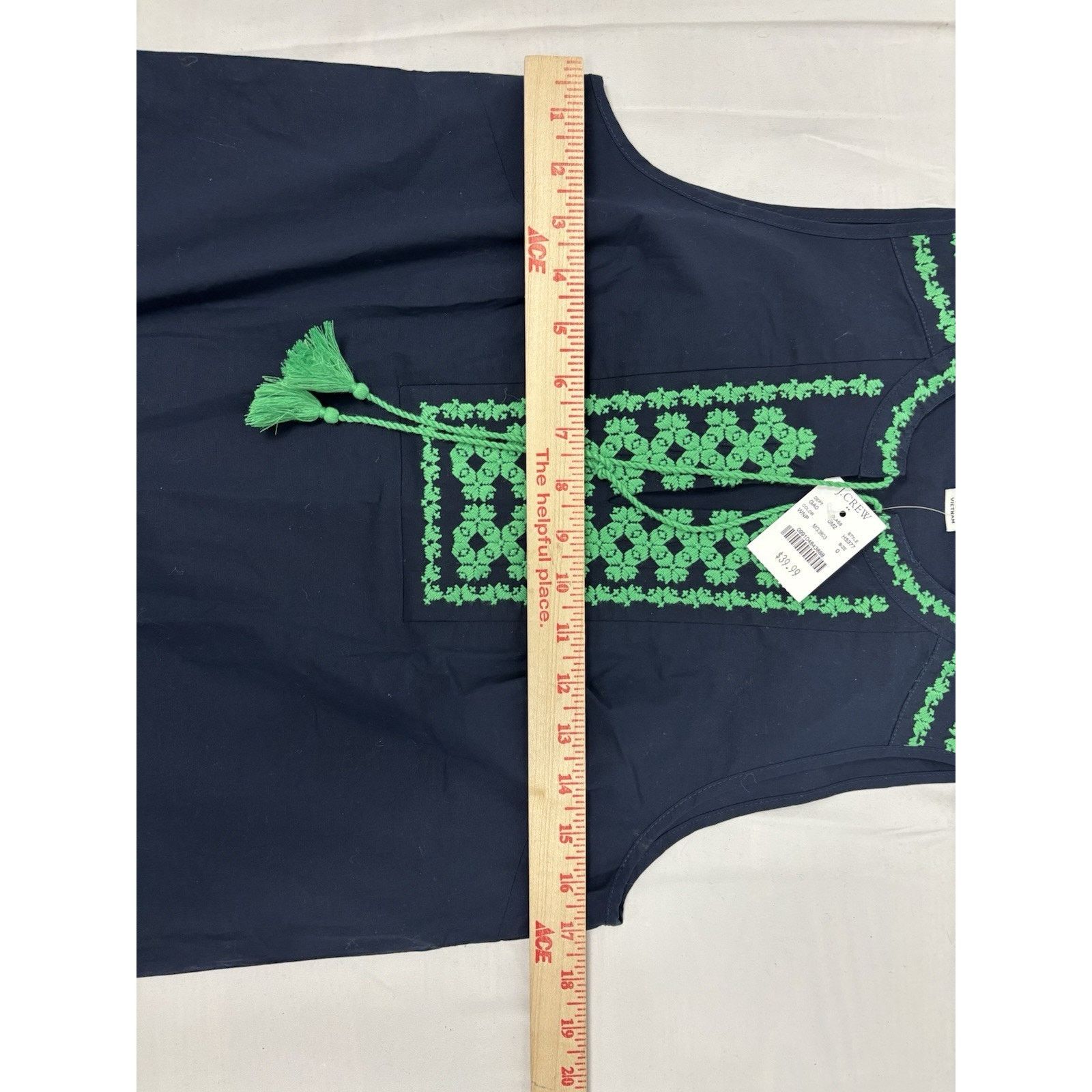J.Crew J Crew Factory Blue Green Embroidered Tank Top Size 0 NWT Size XS / US 0-2 / IT 36-38 - 6 Thumbnail