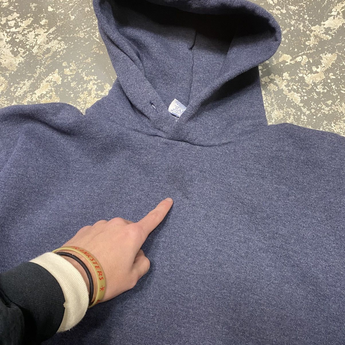 Russell Athletic × Vintage Vintage Russell Athletic Grey/Navy Blank Boxy Hoodie Size US L / EU 52-54 / 3 - 11 Thumbnail