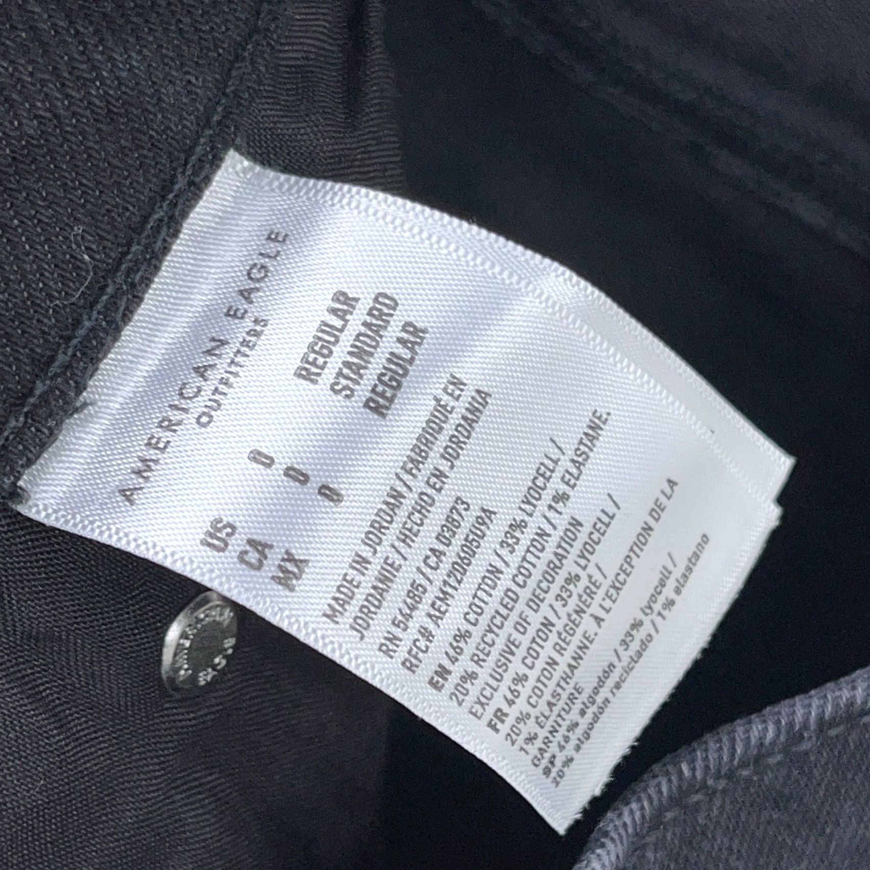 American Eagle Outfitters VINTAGE American Eagle Jeans Women 0 Super High Rise Ankle Straight Black Wash Baggy Size 25" / US 0 / IT 36 - 5 Thumbnail