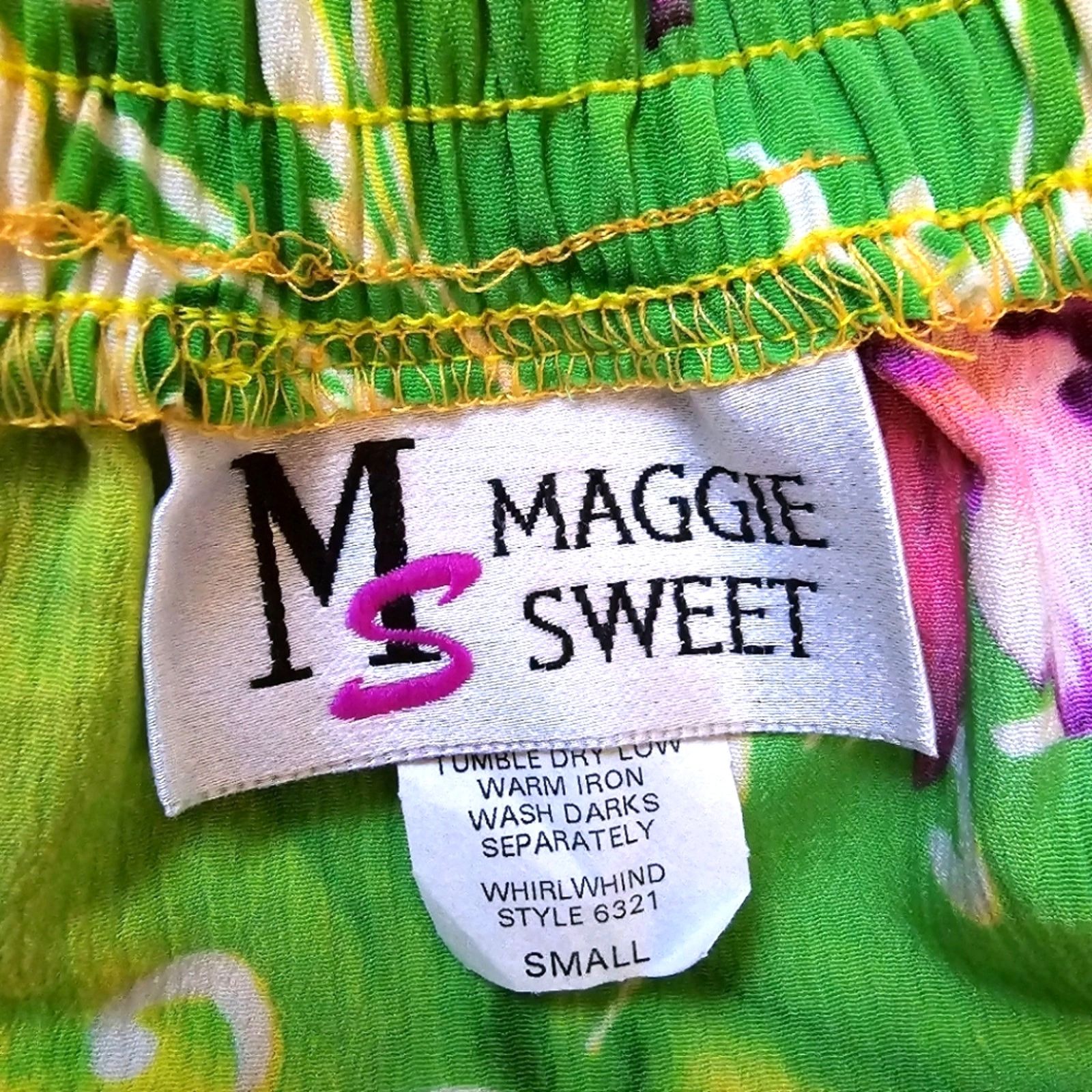 Other Maggie Sweet Yellow Green Floral Flare Spring Skirt Size S Size 26" / US 2 / IT 38 - 3 Thumbnail