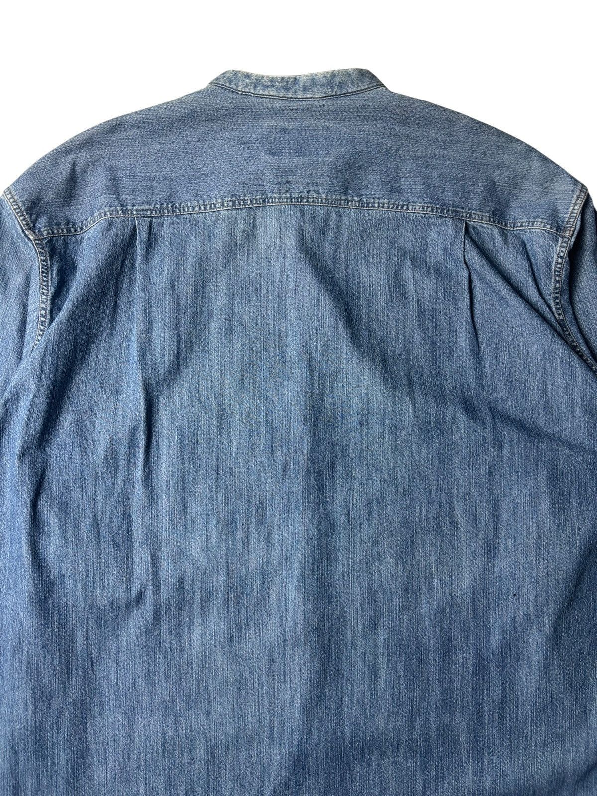 Armani 1990s Armani Jeans Collarless Denim Shirt Size US XL / EU 56 / 4 - 9 Thumbnail