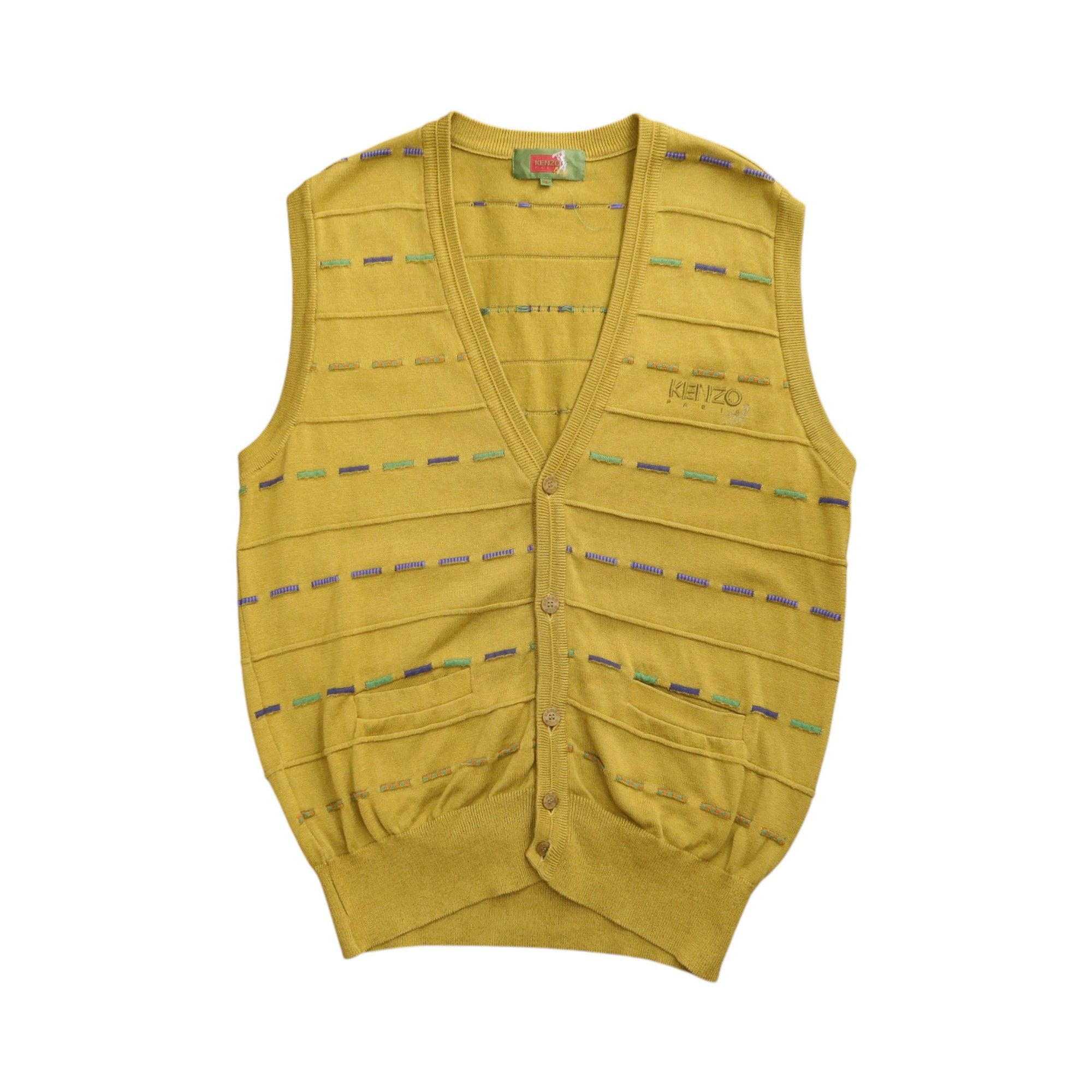 Kenzo 90s Kenzo Golf Psychedelic Ethnic Patterned Knit Vest Size US L / EU 52-54 / 3 - 1 Thumbnail