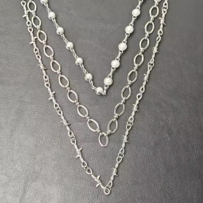 Other Silvery Rivet Three Layers Concise Pants Waist Chain Size ONE SIZE - 7 Thumbnail