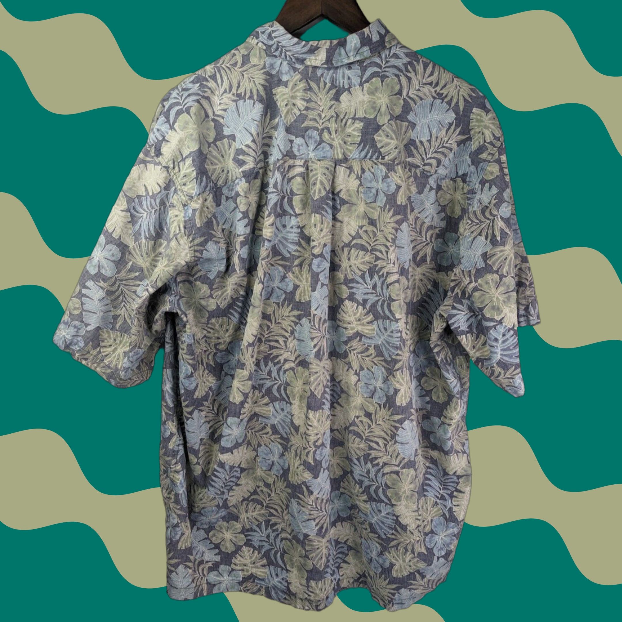 Vintage Cooke Street Shirt 2XL Mens Tropical Hawaiian Floral Blue Cotton Button-Up Short Sleeve Size US XXL / EU 58 / 5 - 1 Thumbnail