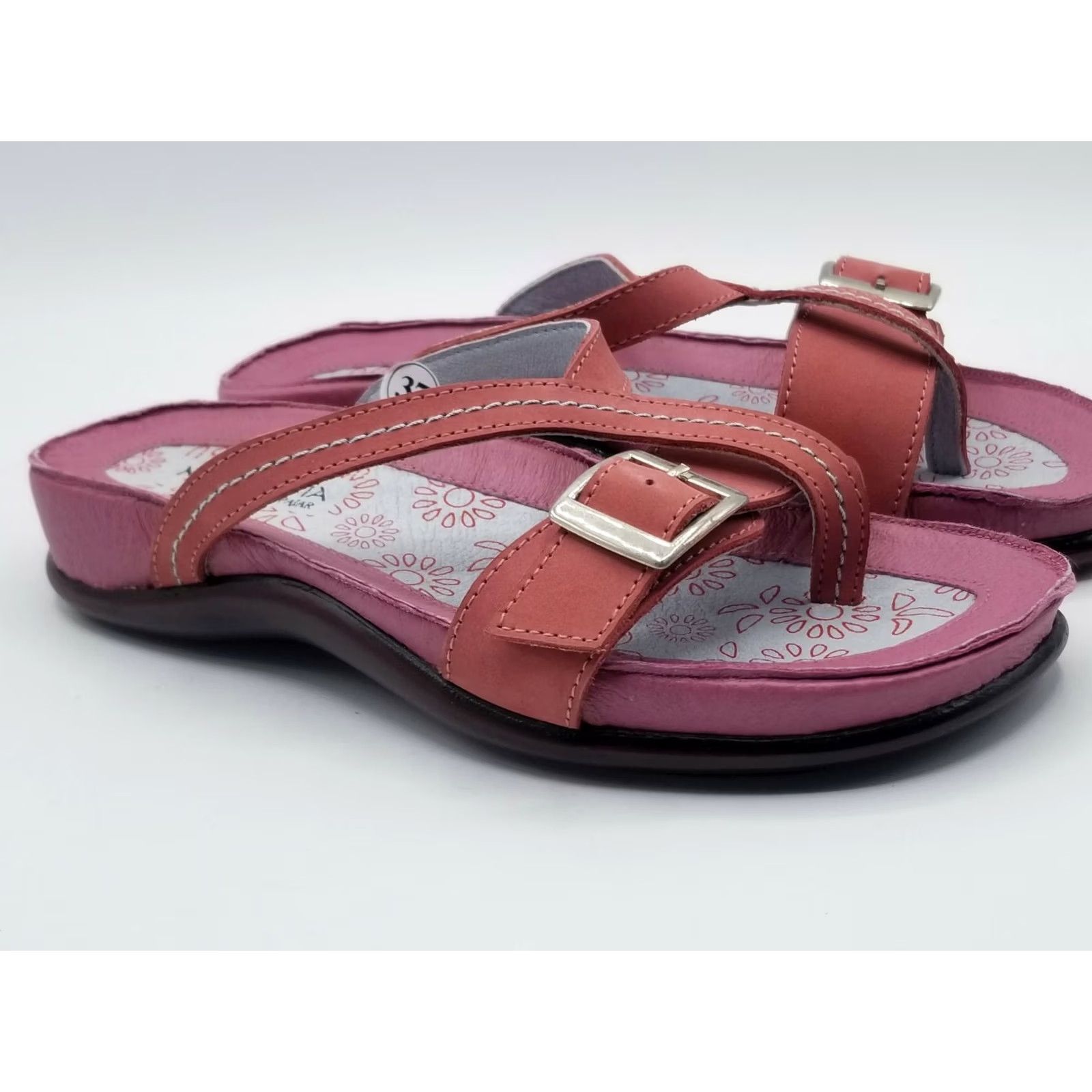 Pajar Pajar Maria Pia Pink Leather Sandals Roma-P01 US 5 EUR 37 Slip-On Womens Sandal Spring Summer Leather Pink Size US 5 / IT 35 - 2 Thumbnail