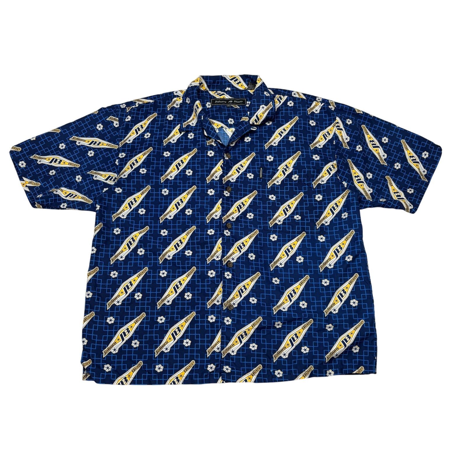 Vintage VTG Johnny Blaze Logo Button Up Men's Large Method Man Size US L / EU 52-54 / 3 - 1 Thumbnail