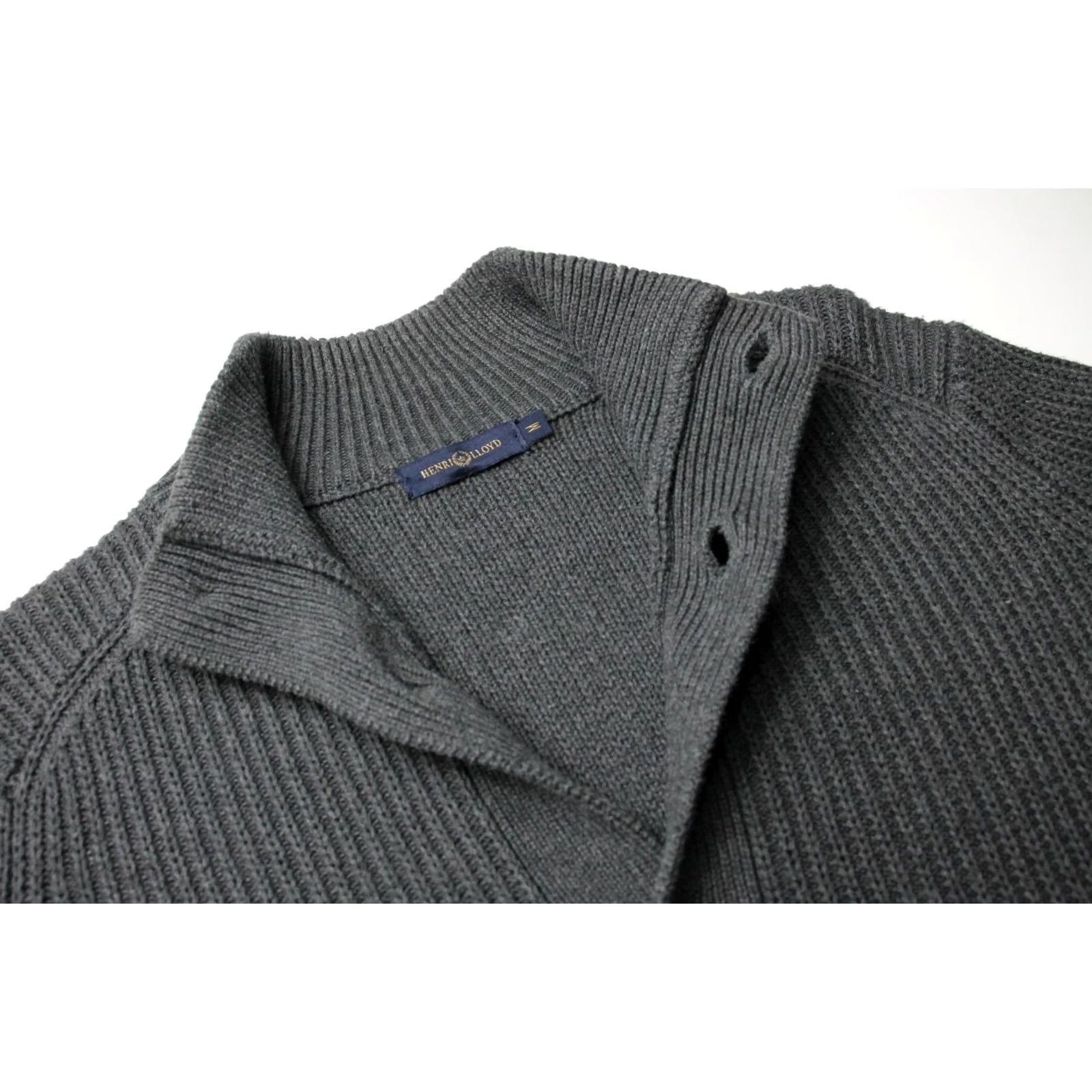 Henri Lloyd HENRI LLOYD Jumper Cardigan Men's MEDIUM Grey High Neck Buttoned Knit Jumper Mens Size US M / EU 48-50 / 2 - 4 Thumbnail