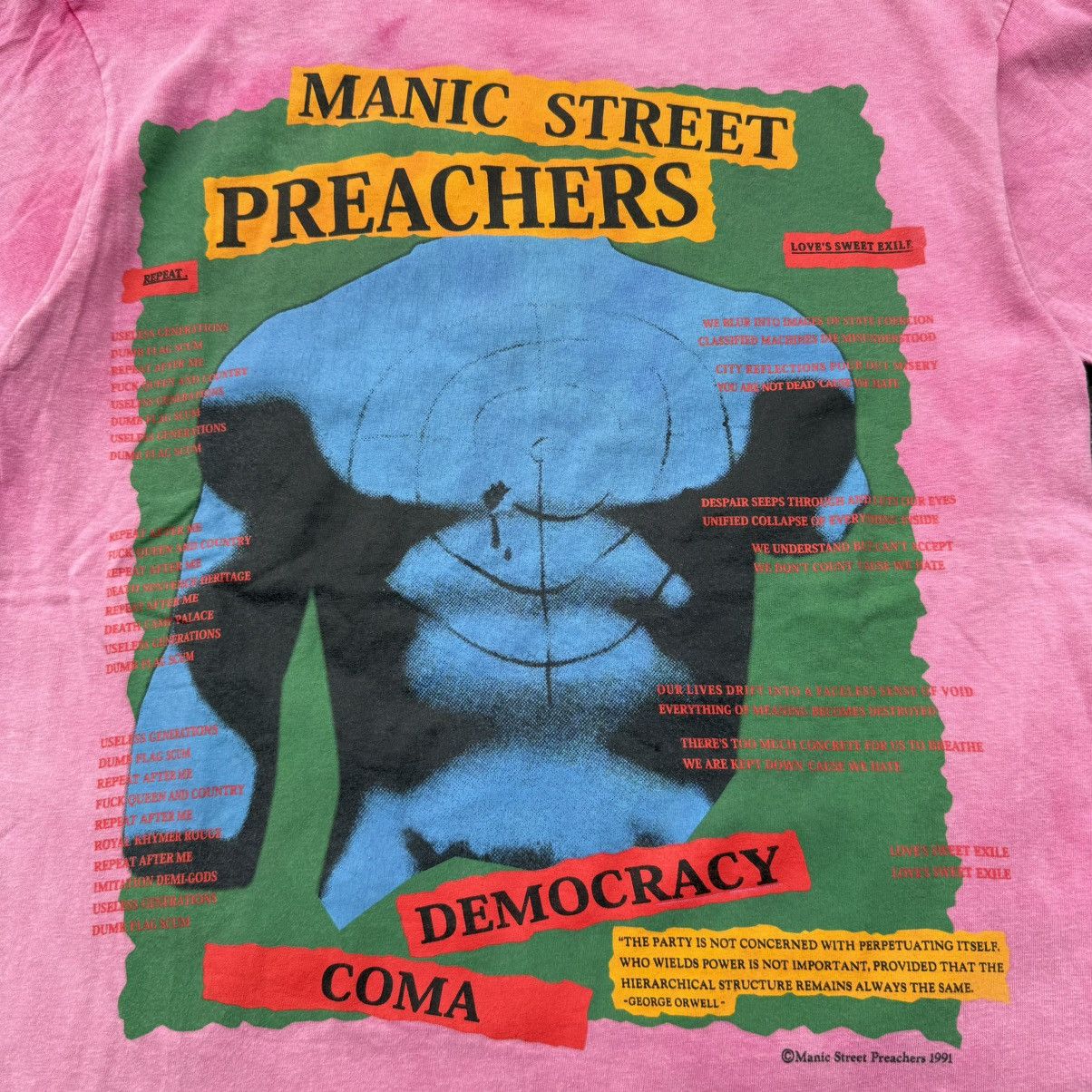 Band Tees × Vintage Vintage 90s Maniac Street Preachers Tour 1991 Democracy Coma Size US L / EU 52-54 / 3 - 8 Thumbnail