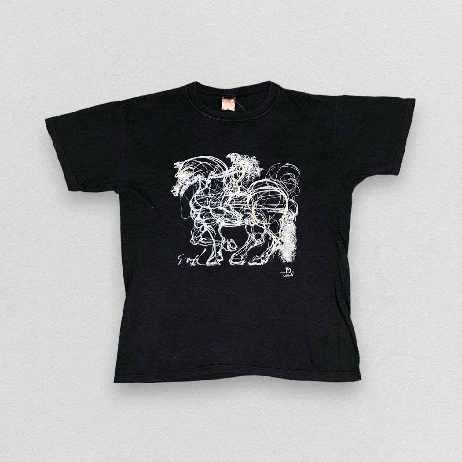 Vintage Vintage Art Salvador Dali Horse Sketch T-shirt Size US L / EU 52-54 / 3 - 1 Thumbnail