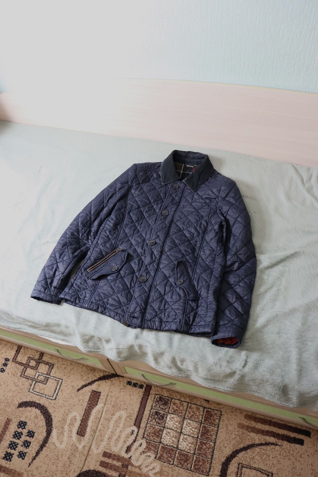 Barbour Barbour Classic Tartan Quilted Jacket Men’s M Navy Corduroy Size US M / EU 48-50 / 2 - 1 Thumbnail