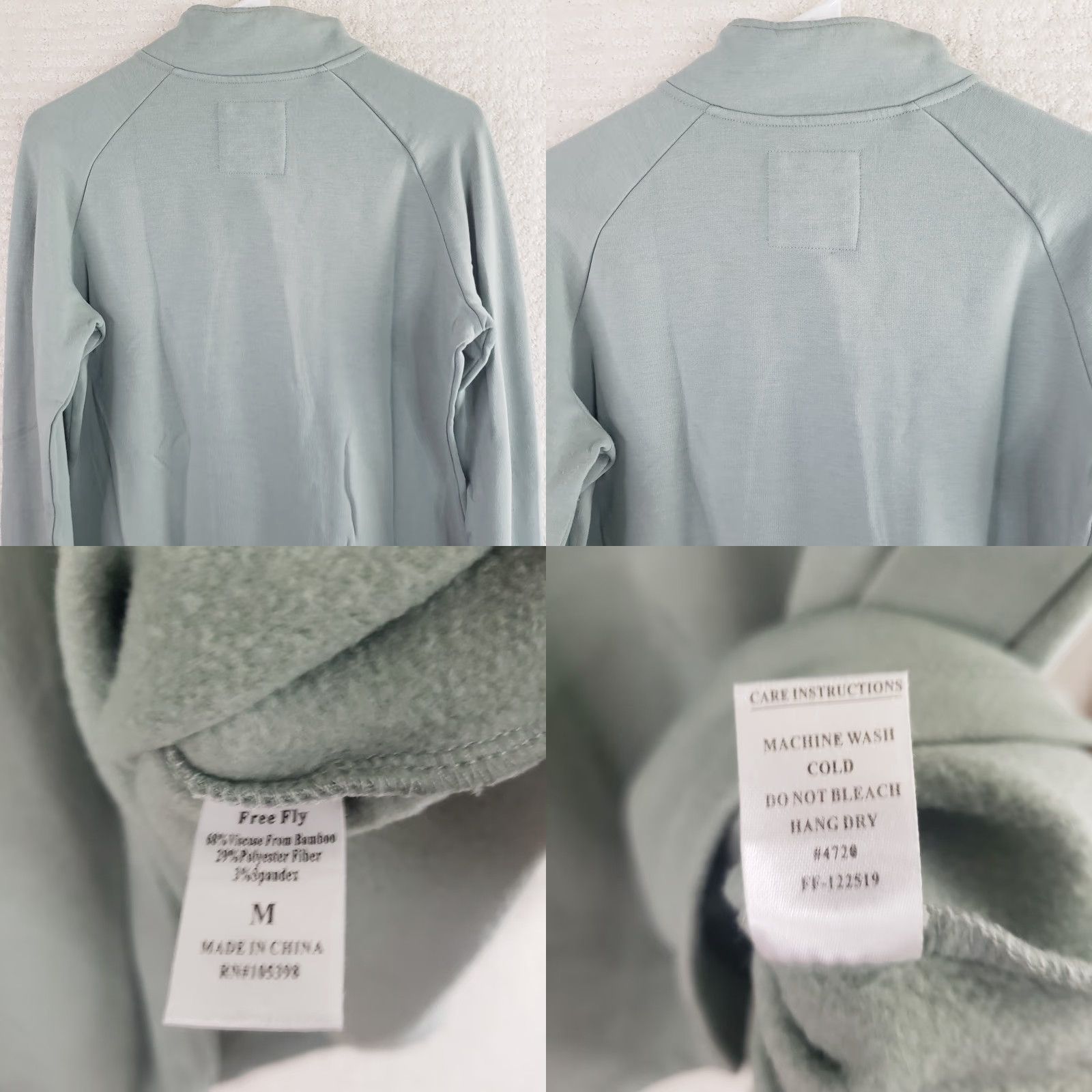 Vintage Free Fly Women’s M Bamboo Thermal Fleece Snap Pullover Henley Green Thumb Holes Sweatshirt XS? Wait Size M / US 6-8 / IT 42-44 - 8 Thumbnail