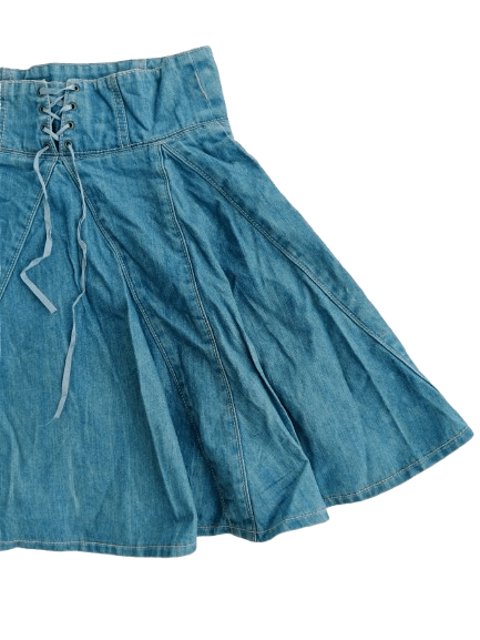 Japanese Brand BARBIE Mini Skirt Blue Denim Nice Style Size 26" / US 2 / IT 38 - 4 Thumbnail