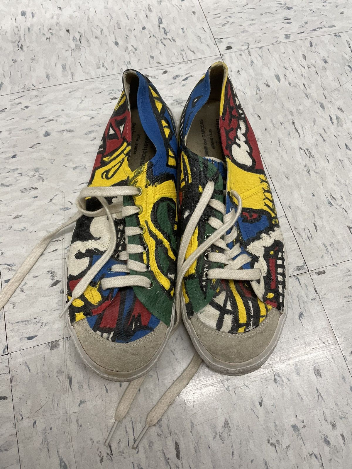 Comme des Garcons × Comme des Garcons Homme Plus CDGH+ Painted Sneakers Size US 12 / EU 45 - 2 Thumbnail