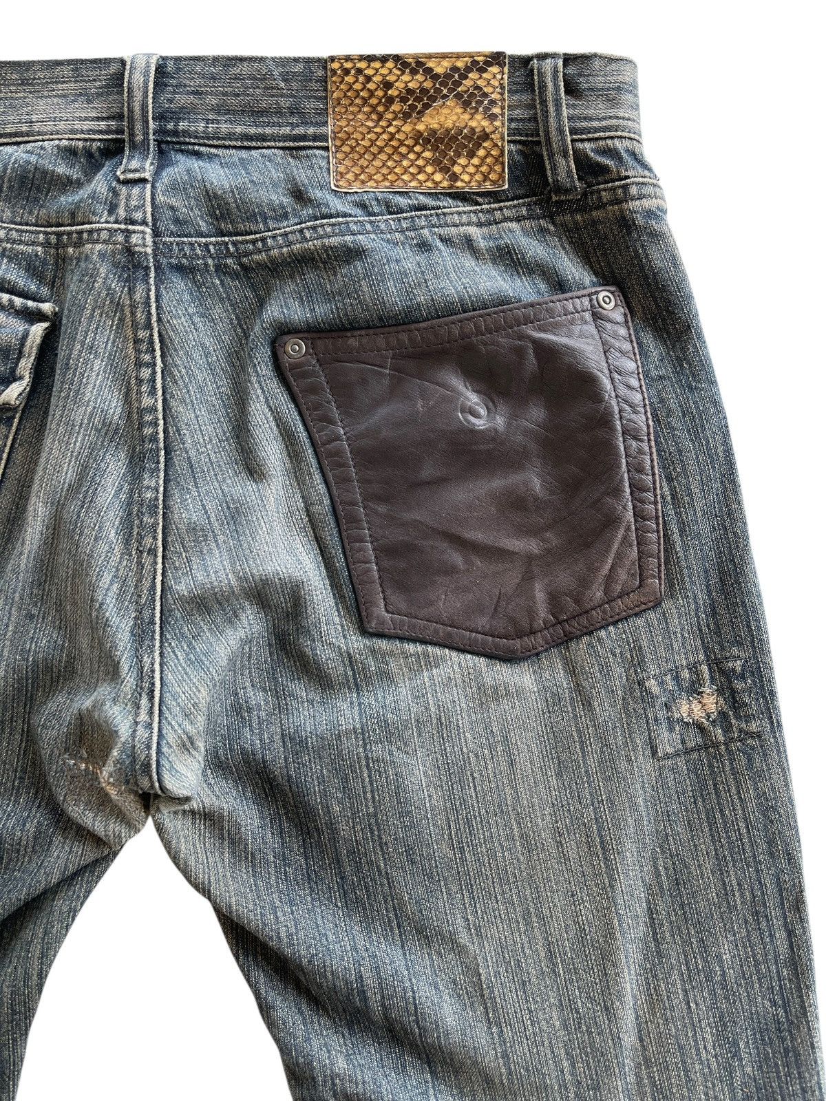 Japanese Brand Crazy Distressed Patchwork Flare Denim Size US 34 / EU 50 - 10 Thumbnail