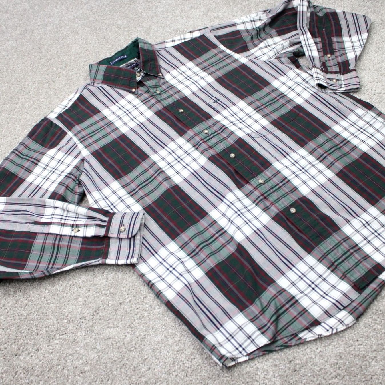 Gant GANT Shirt Mens Large Red & Green Plaid Button-Up Long Sleeve Cotton/Poly Twill Size US L / EU 52-54 / 3 - 7 Thumbnail