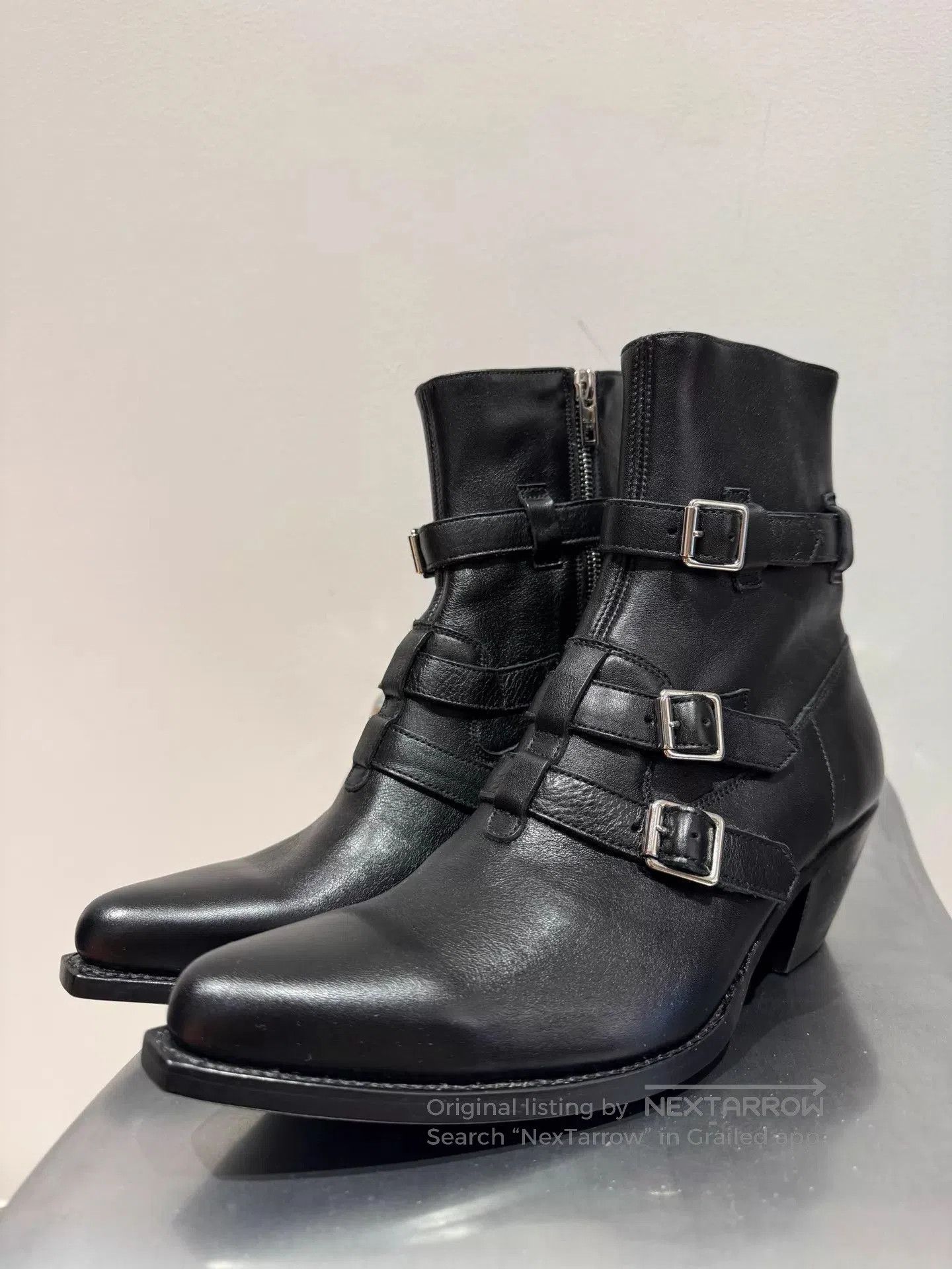 Celine Black Leather Buckle Ankle Boots Size 7. Size US 7 / EU 40 - 1 Thumbnail