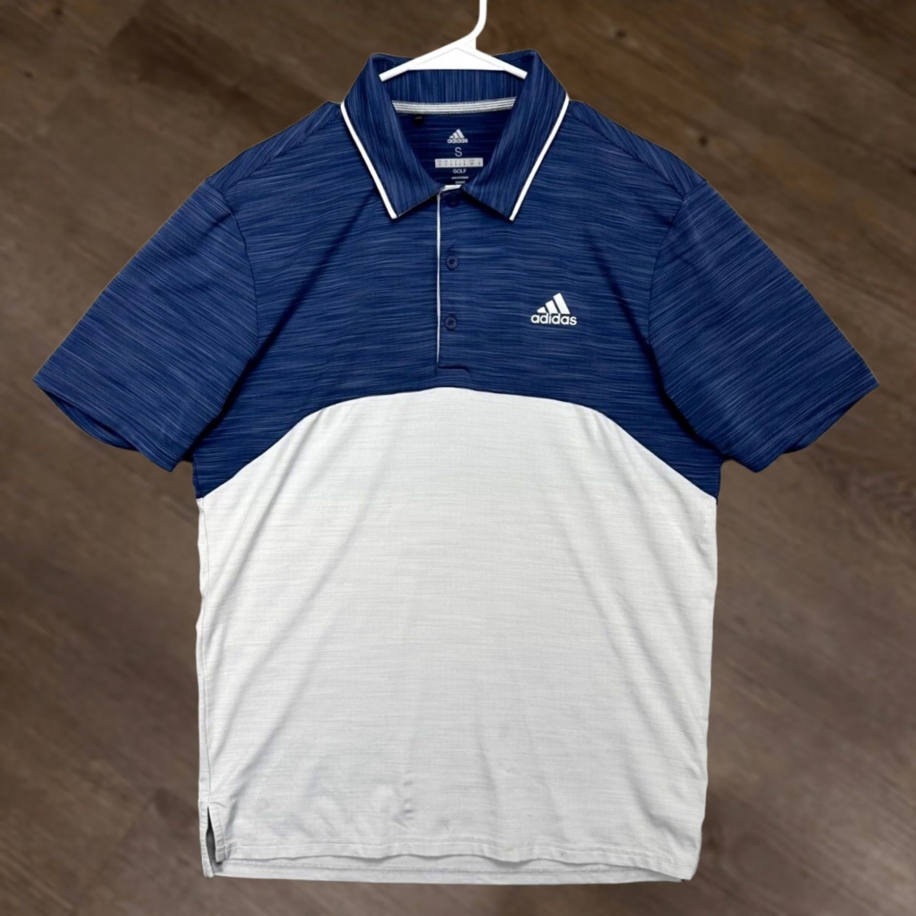 Adidas Adidas Golf Polo Shirt Mens Small Blue White Colorblock Athletic Stretch Rugby Shirt Size US S / EU 44-46 / 1 - 1 Thumbnail