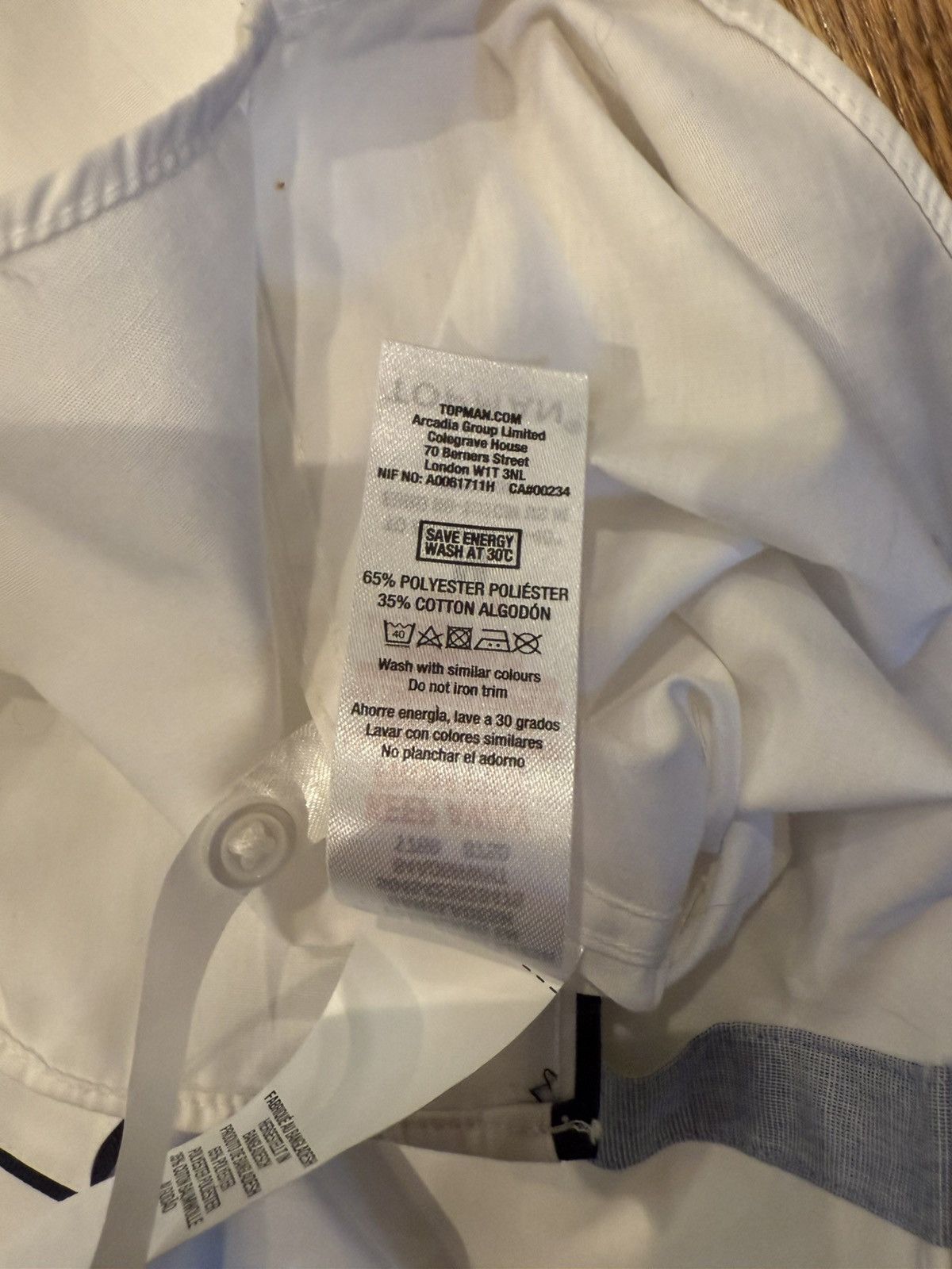 Topman Topman White Short Sleeve Button Up Shirt Stripe Accents Size US M / EU 48-50 / 2 - 5 Thumbnail