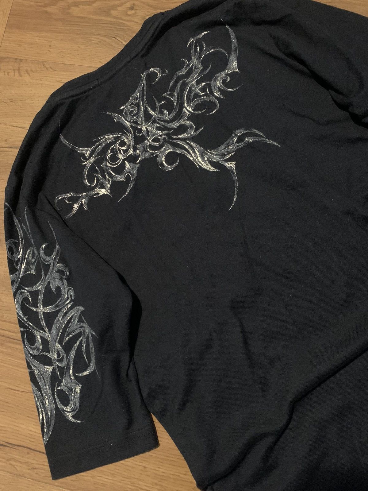 14th Addiction × Tornado Mart × Yasuyuki Ishii Tornado mart skinny Raglan doubel layer tribal butter fly Size US M / EU 48-50 / 2 - 4 Thumbnail