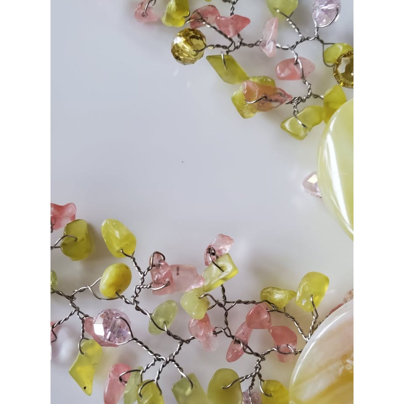 Other Pink and Yellow Agate Wire Necklace Size ONE SIZE - 5 Thumbnail