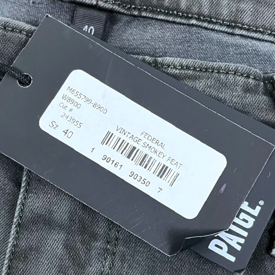 Paige Paige Federal Pants Mens 40 x 33 Slim Straight Smokey Gray Flex Stretch Zip NEW Size US 40 / EU 56 - 2 Thumbnail