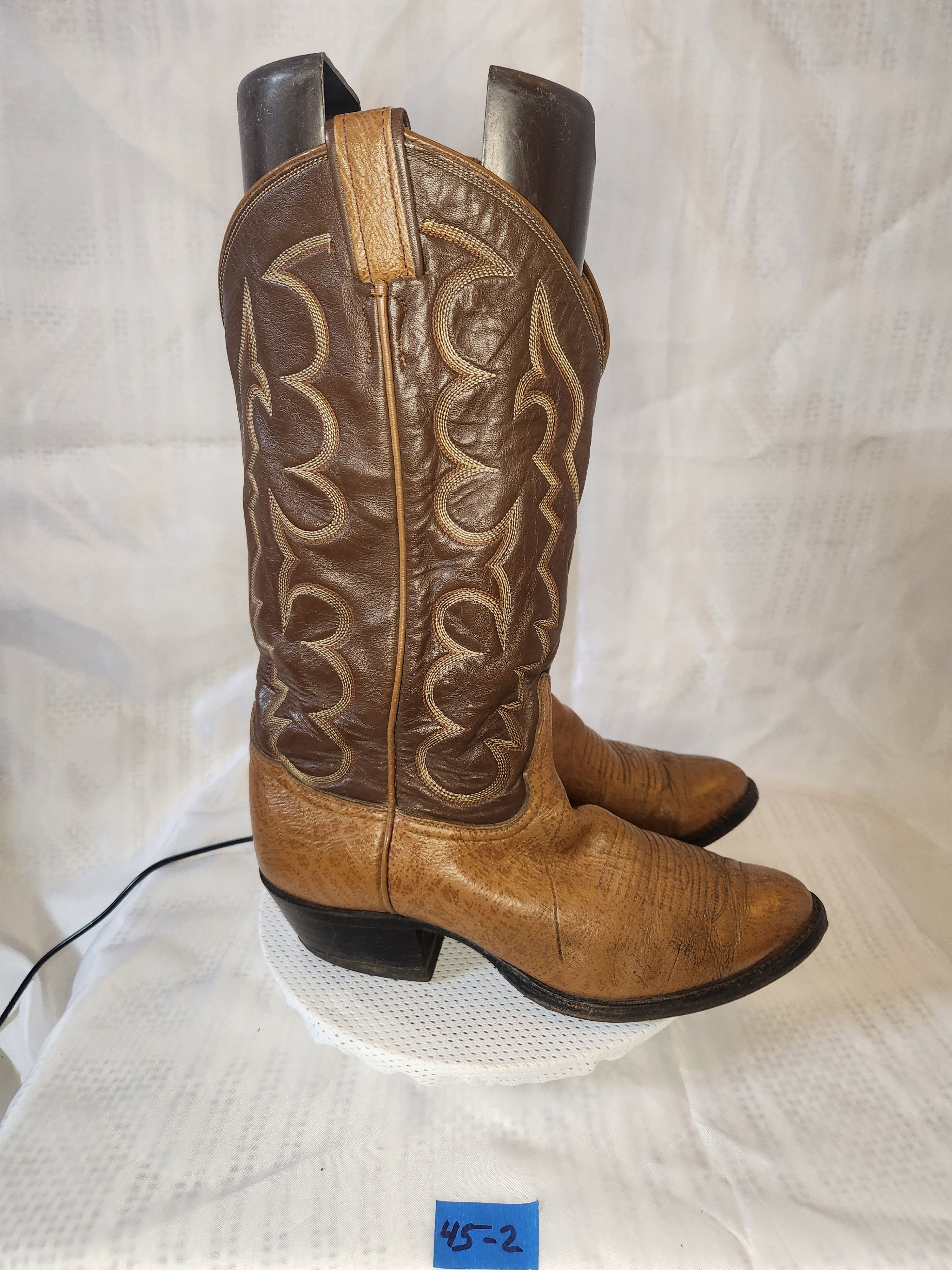 Tony Lama 2 TONES WESTERN COWBOY VINTAGE 80'S Size US 8 / EU 41 - 2 Thumbnail