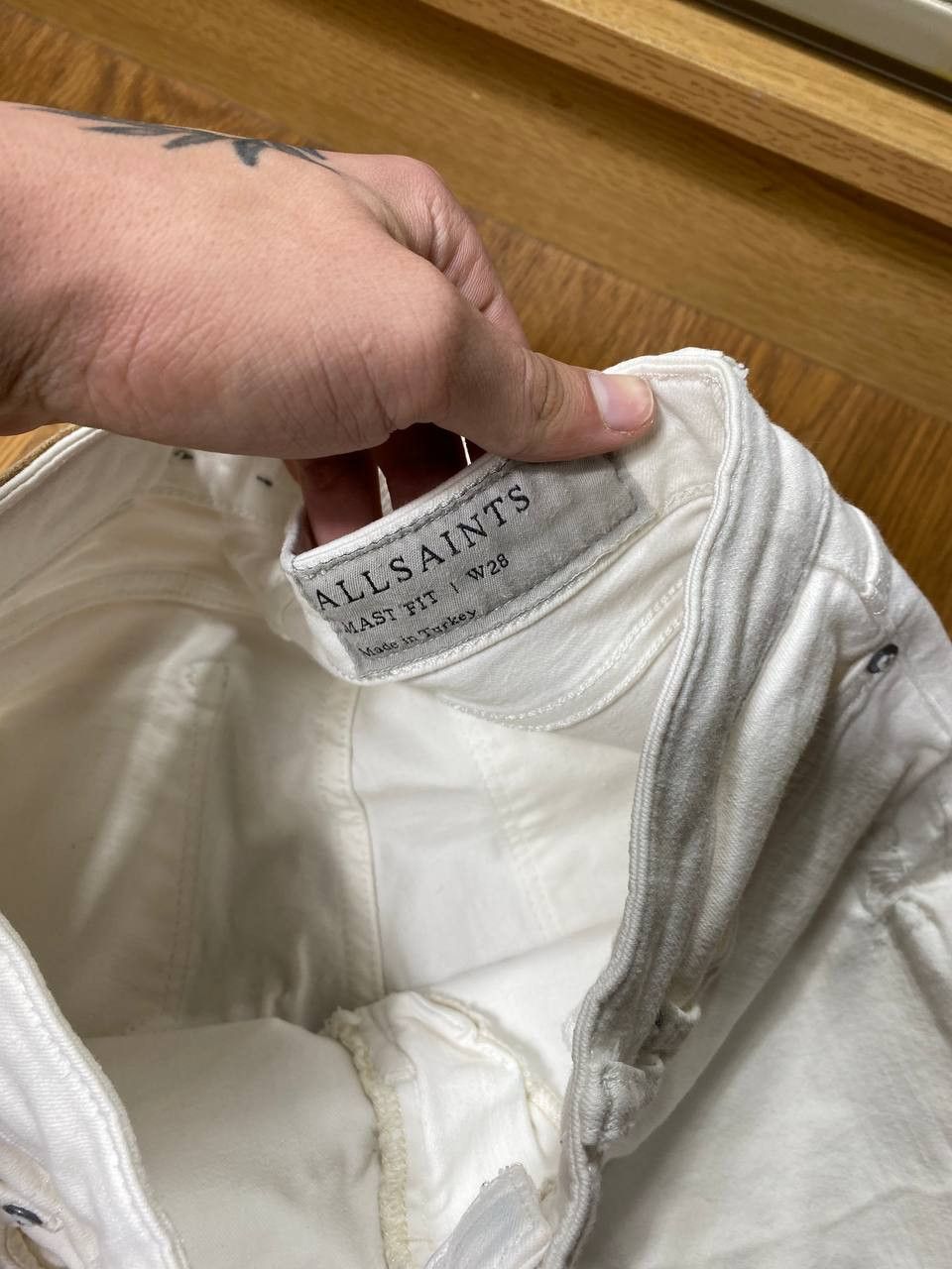 Allsaints × Japanese Brand Crazy Crash Dirty Baggy Faded Jean Japan Avant Garde Style Size US 28 / EU 44 - 6 Thumbnail